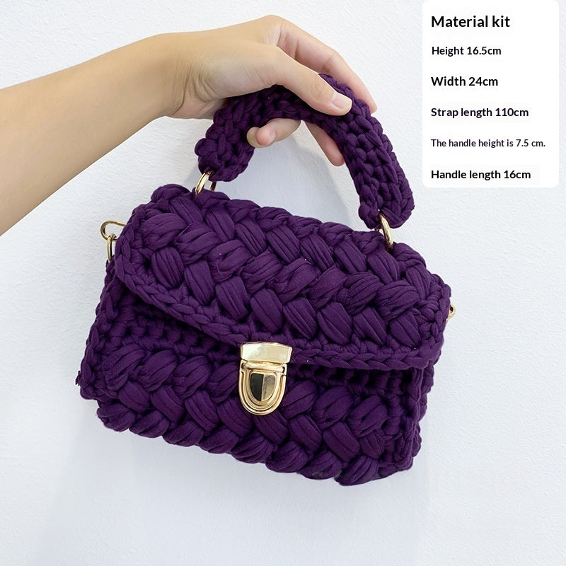 Chanel-style Fabric Strip Handle Womens Handbag Crossbody Bag