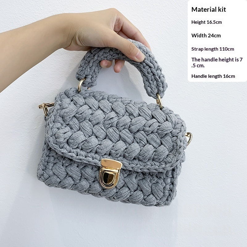 Chanel-style Fabric Strip Handle Womens Handbag Crossbody Bag