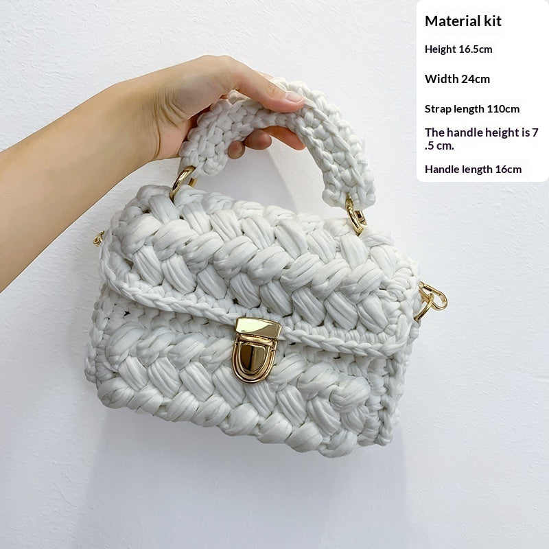 Chanel-style Fabric Strip Handle Womens Handbag Crossbody Bag
