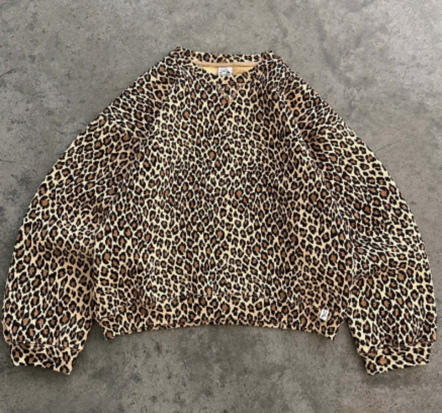 Cross Border Vintage Leopard Print Printed Hoodie Couple Zipper Pullover Sweater