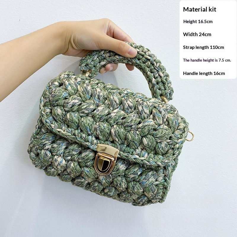 Chanel-style Fabric Strip Handle Womens Handbag Crossbody Bag