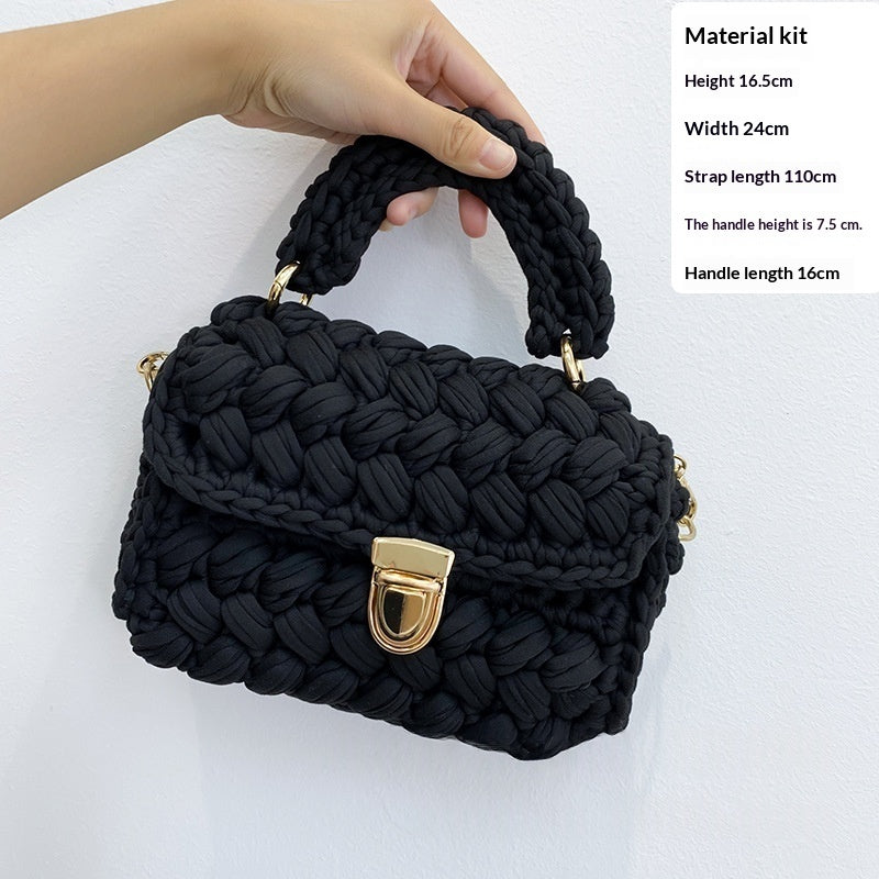 Chanel-style Fabric Strip Handle Womens Handbag Crossbody Bag