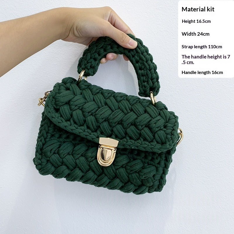 Chanel-style Fabric Strip Handle Womens Handbag Crossbody Bag