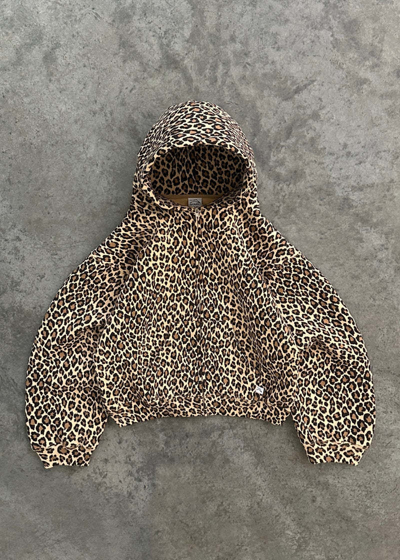 Cross Border Vintage Leopard Print Printed Hoodie Couple Zipper Pullover Sweater
