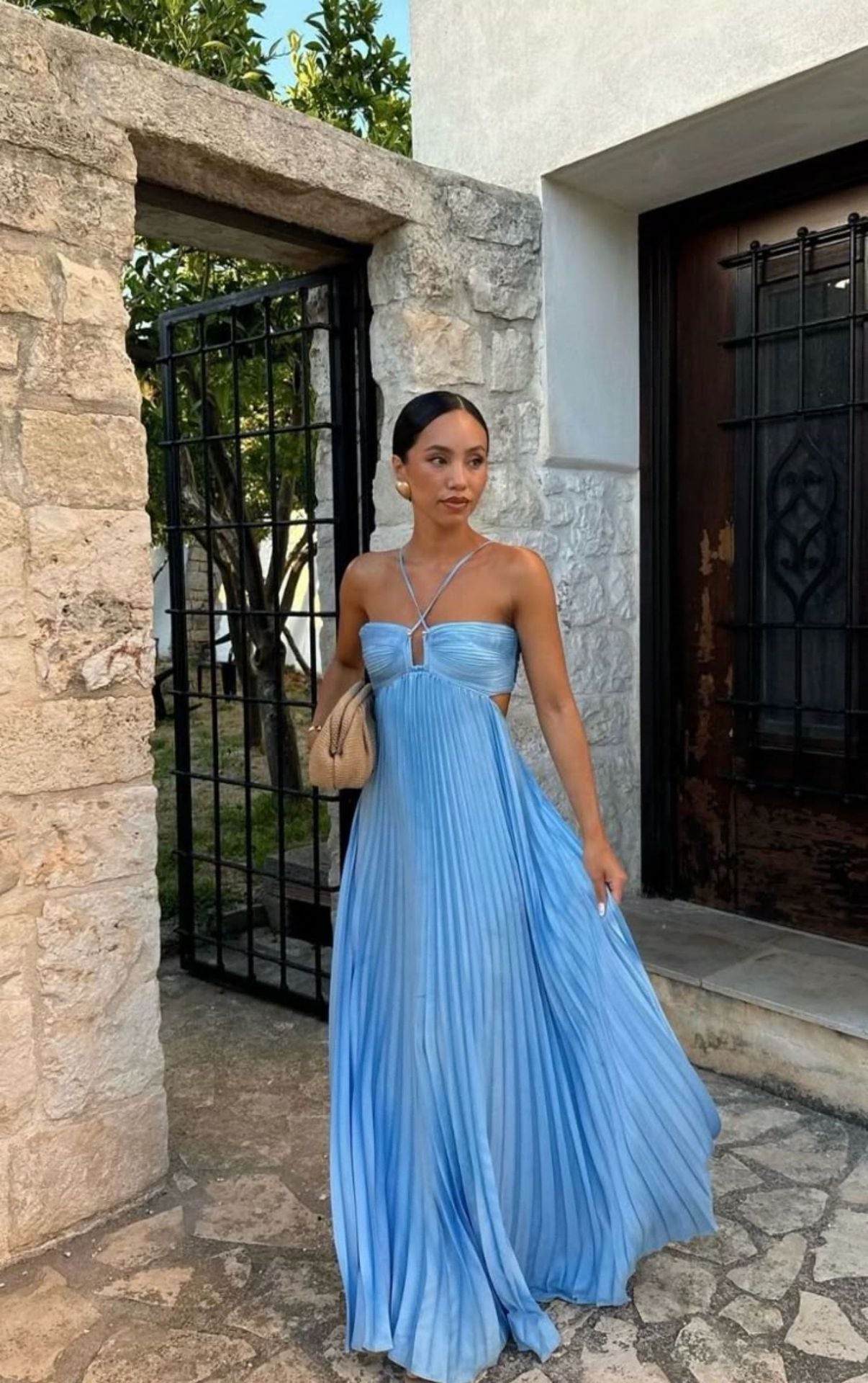 Breeze & Bloom Pleated Maxi Dress