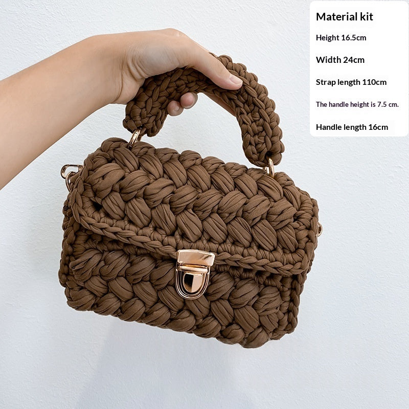 Chanel-style Fabric Strip Handle Womens Handbag Crossbody Bag