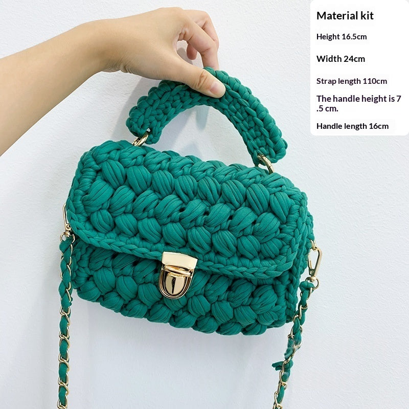 Chanel-style Fabric Strip Handle Womens Handbag Crossbody Bag