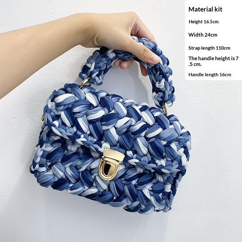 Chanel-style Fabric Strip Handle Womens Handbag Crossbody Bag
