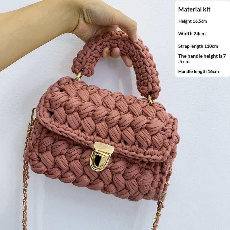Chanel-style Fabric Strip Handle Womens Handbag Crossbody Bag
