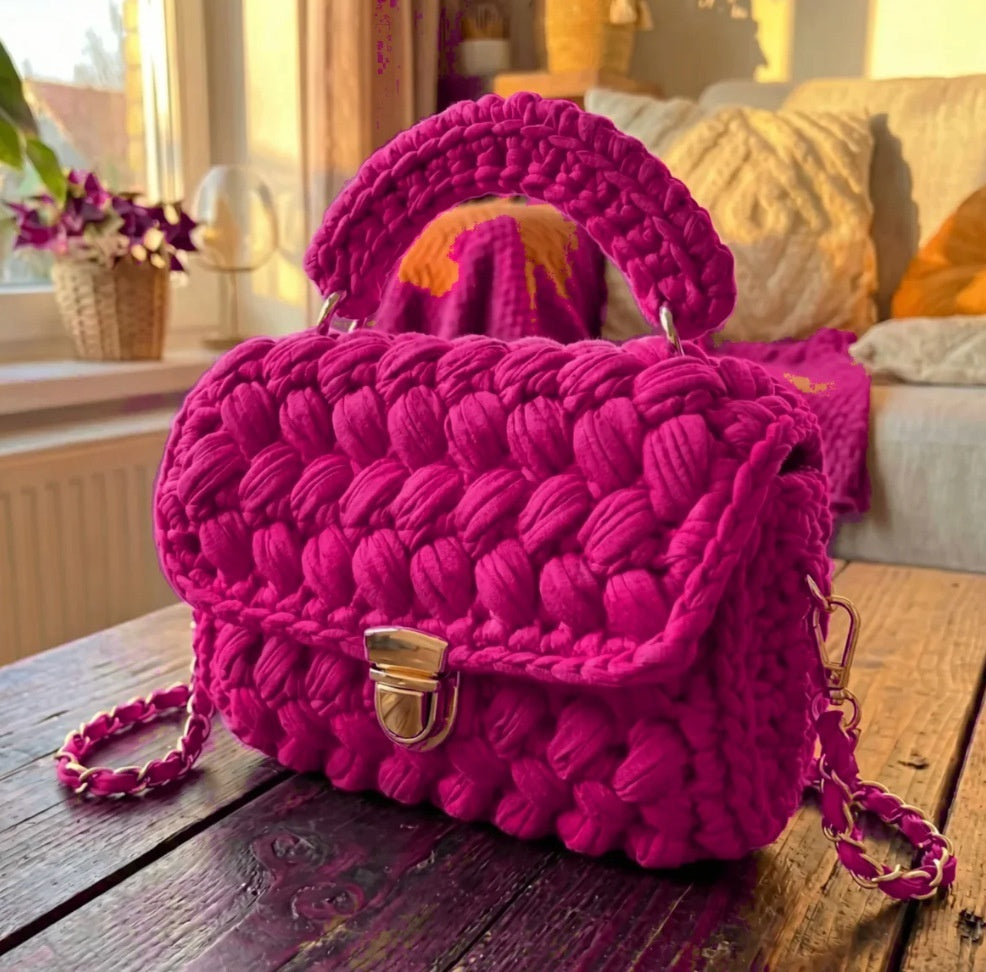 Chanel-style Fabric Strip Handle Womens Handbag Crossbody Bag