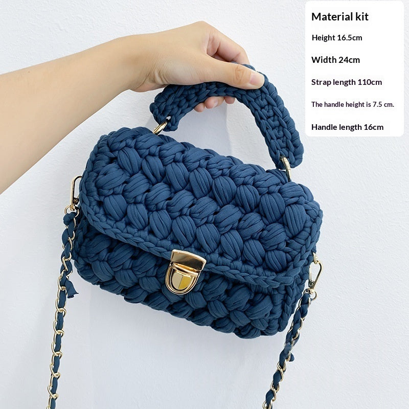 Chanel-style Fabric Strip Handle Womens Handbag Crossbody Bag