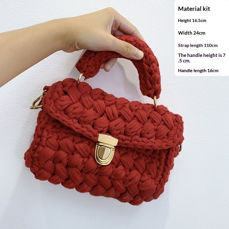 Chanel-style Fabric Strip Handle Womens Handbag Crossbody Bag